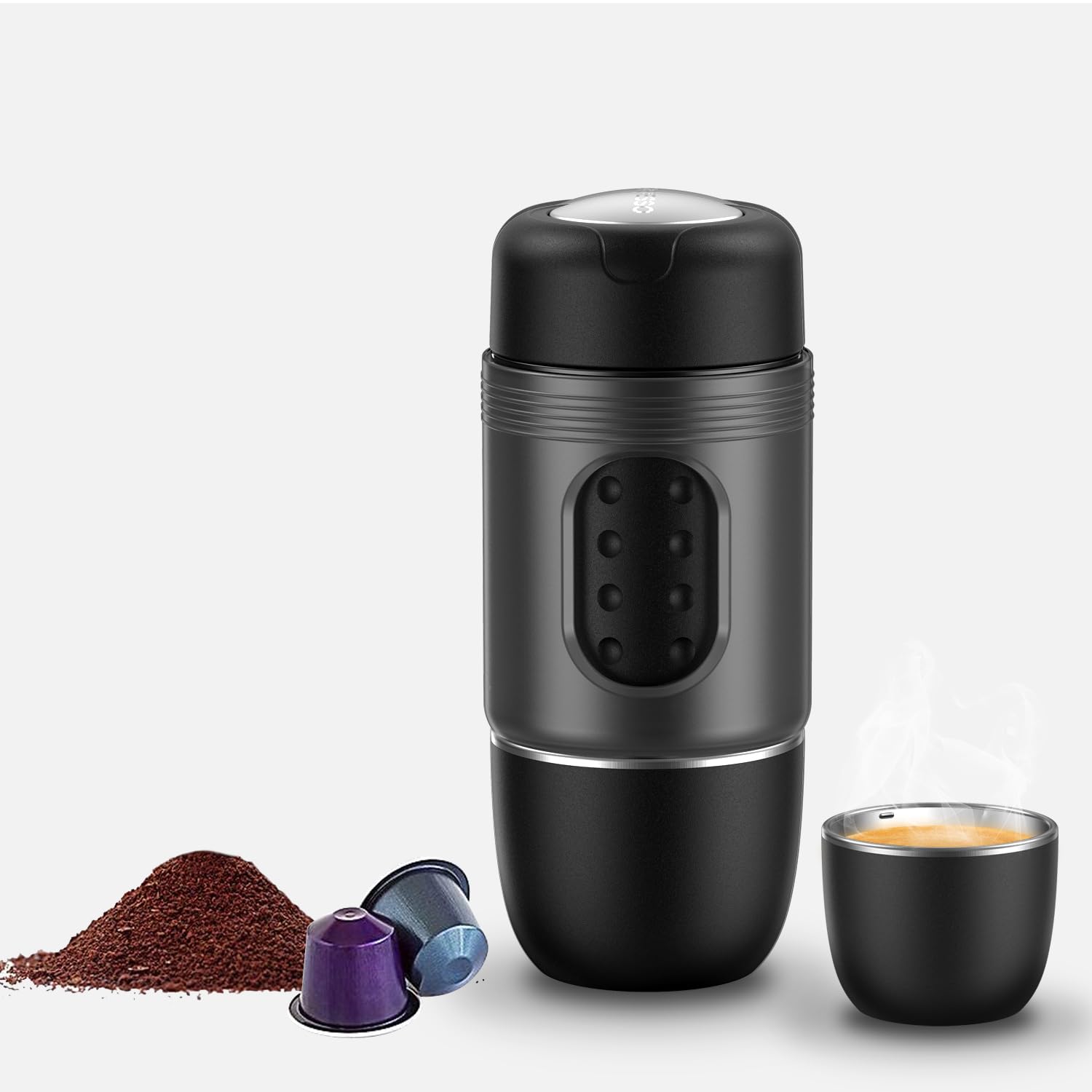 STARESSO Portable Espresso Maker - Mini 2-in-1 Manual Coffee Machine for NS Capsules & Ground Coffee | Perfect for Travel, Camping, Hiking & Office Use | Compact Travel Coffee Gadget