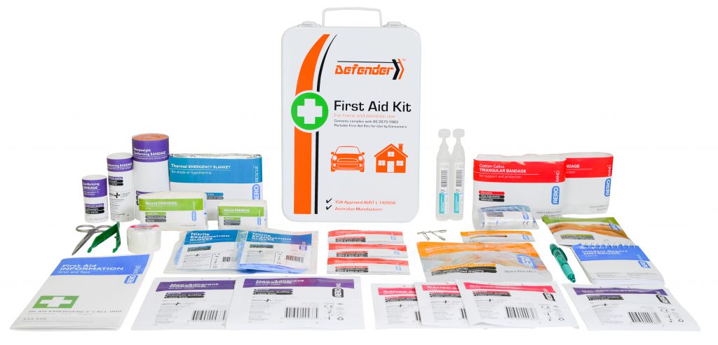 Defender 3 Series Premium Metal First Aid Kit - Compact Emergency Medical Supplies for Car, Home & Outdoor Adventures