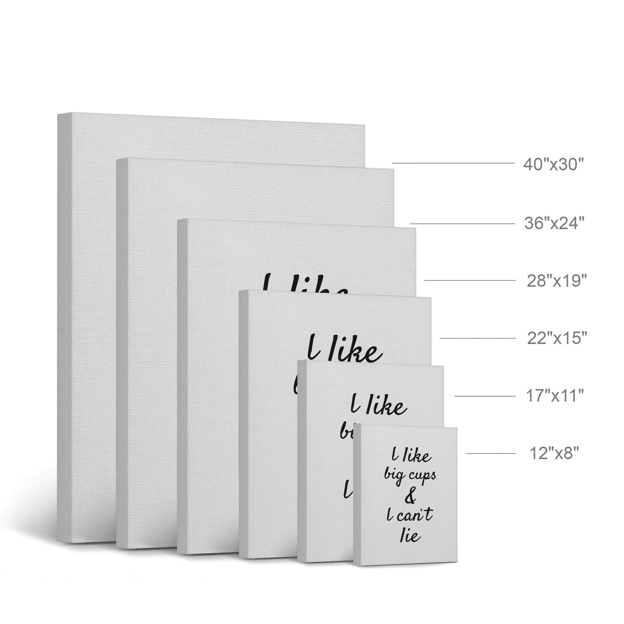 Smile Art Design 'I Like Big Cups & I Can't Lie' Hand Lettered Canvas Wall Art Print - Coffee Lover Gift, Kitchen Decor, Farmhouse Sign for Home, Office, Restaurant & Coffee Shop (40x30 Inches) - Perfect for Dining Room Wall Decor & Barista Appreciation Gifts