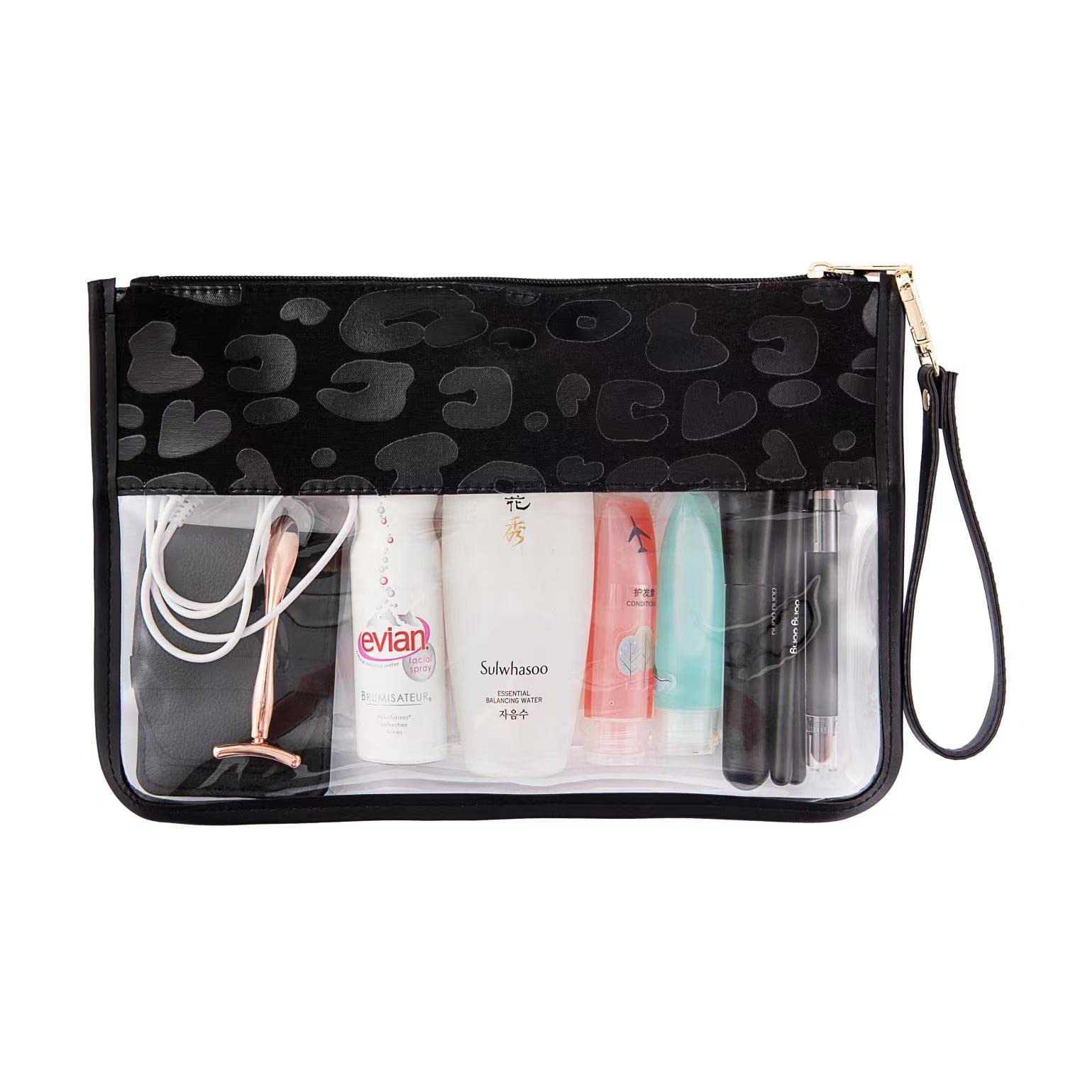 Custom Monogram Clear PVC Stadium Bag with Chenille Letters - Multi-Purpose Tote for Beach, Snacks, Makeup & Travel | Durable & Stylish Clear Purse for School, Sports & Shopping