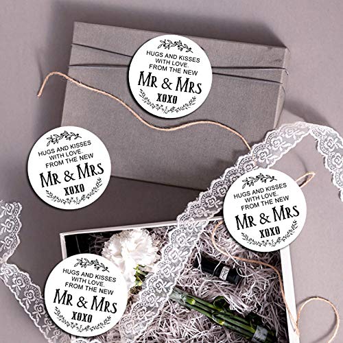 120PCS Hugs and Kisses Wedding Favor Stickers - Mr & Mrs Labels for DIY Wedding Crafts, Bridal Shower Favors, Invitations & Gift Wrapping