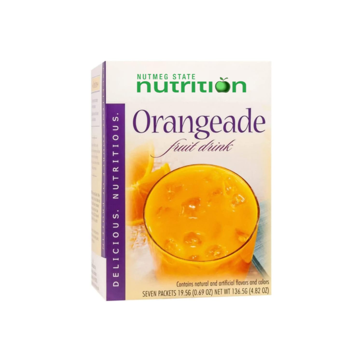 Nutmeg State Nutrition High Protein Fruit Drink - 15g Protein, Low Calorie, Low Carb, Low Sugar, Fat Free - Orange Flavor (7 Servings) | Perfect Post-Workout Recovery & Healthy Snack Alternative