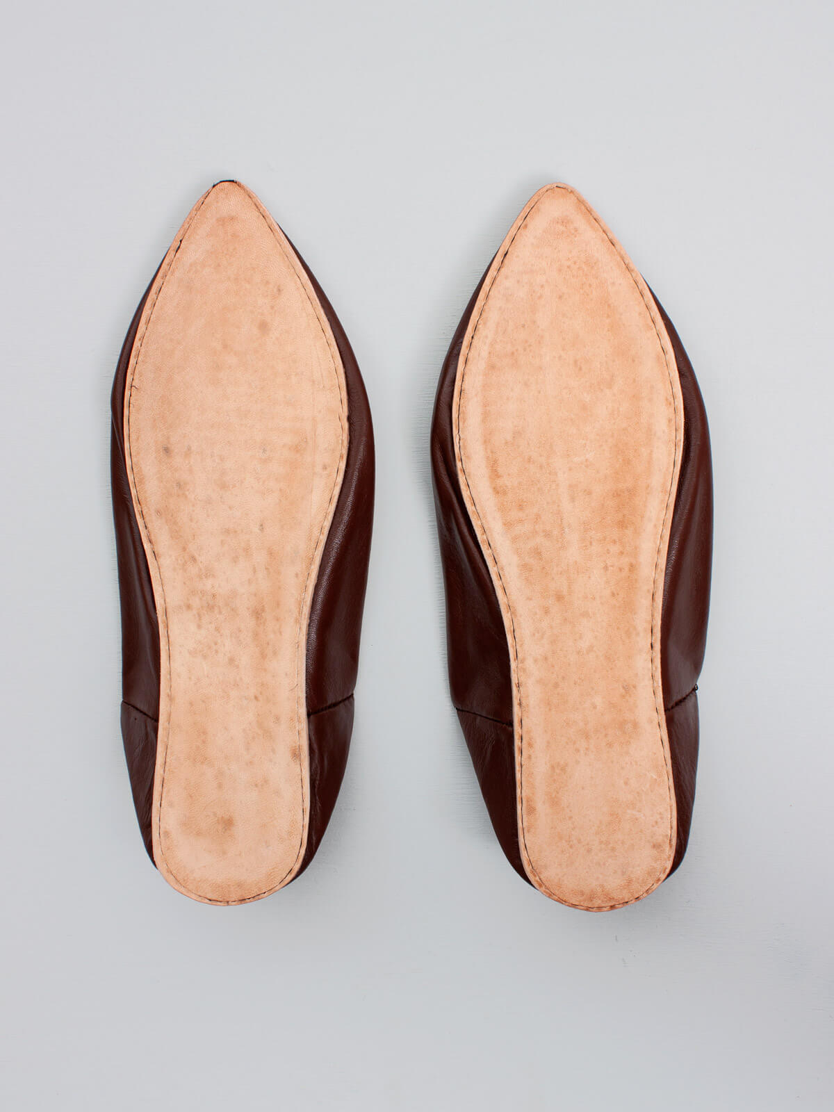 Authentic Moroccan Men's Pointed Babouche Slippers - Chocolate Brown Leather | Comfortable House Shoes for Relaxation & Lounge Wear