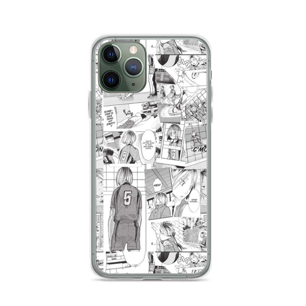 Kenma Kozume Anime Collage Clear Phone Case for iPhone 15 14 13 12 11 X Xs XR 8 7 6 6s Plus Pro Max - Cute Japanese Haikyuu Character Protective Cover - Perfect for School, Work & Anime Fans