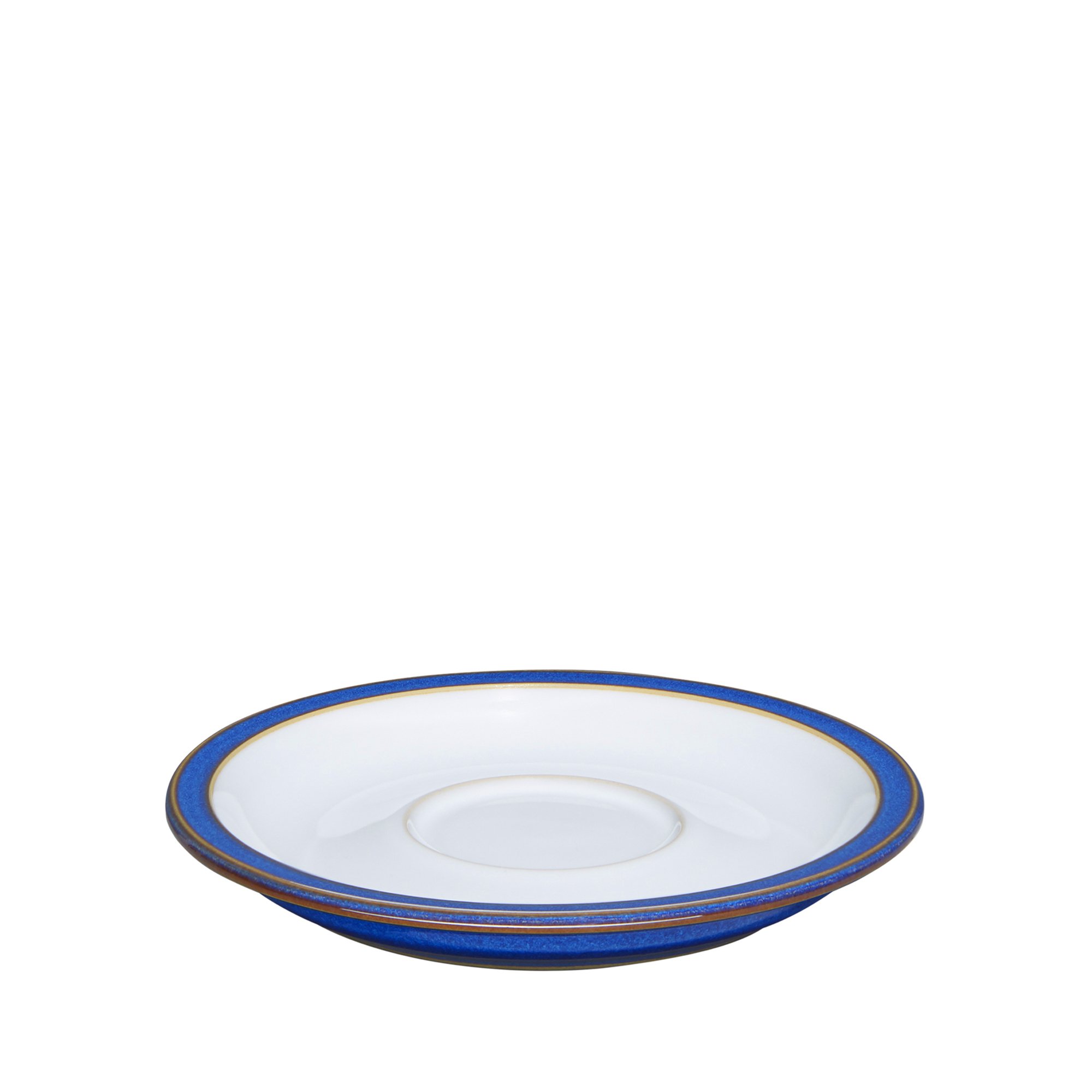 Denby Imperial Blue 4-Piece Tea and Coffee Cup Set with Saucers - Perfect for Afternoon Tea, Breakfast, or Elegant Home Decor