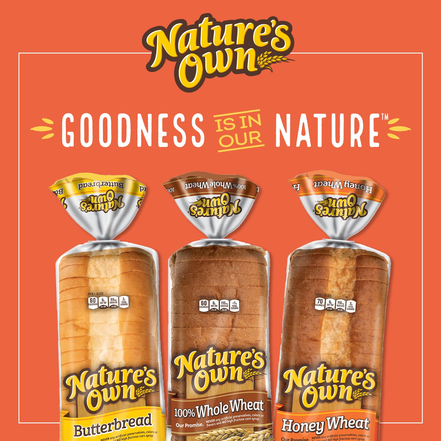 Nature's Own Butterbread Sliced White Bread - 20 oz Loaf | Soft & Fresh Sandwich Bread for Breakfast, Lunch & Family Meals