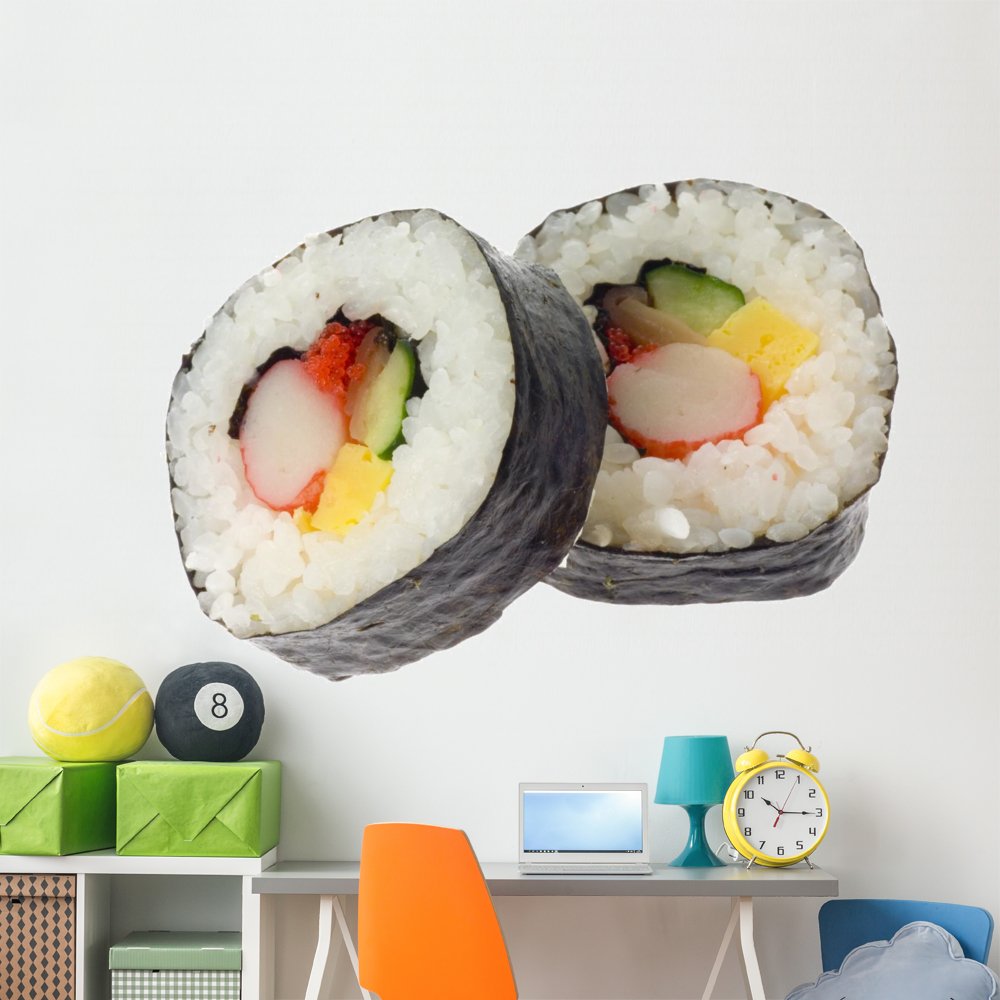 Futomaki Sushi Peel and Stick Wall Decal - 72x48 Inch Large Wall Sticker for Restaurant, Kitchen Decor - Removable Business Graphic Art WM326735 | Perfect for Sushi Bars, Japanese Restaurants & Home Kitchen Decor