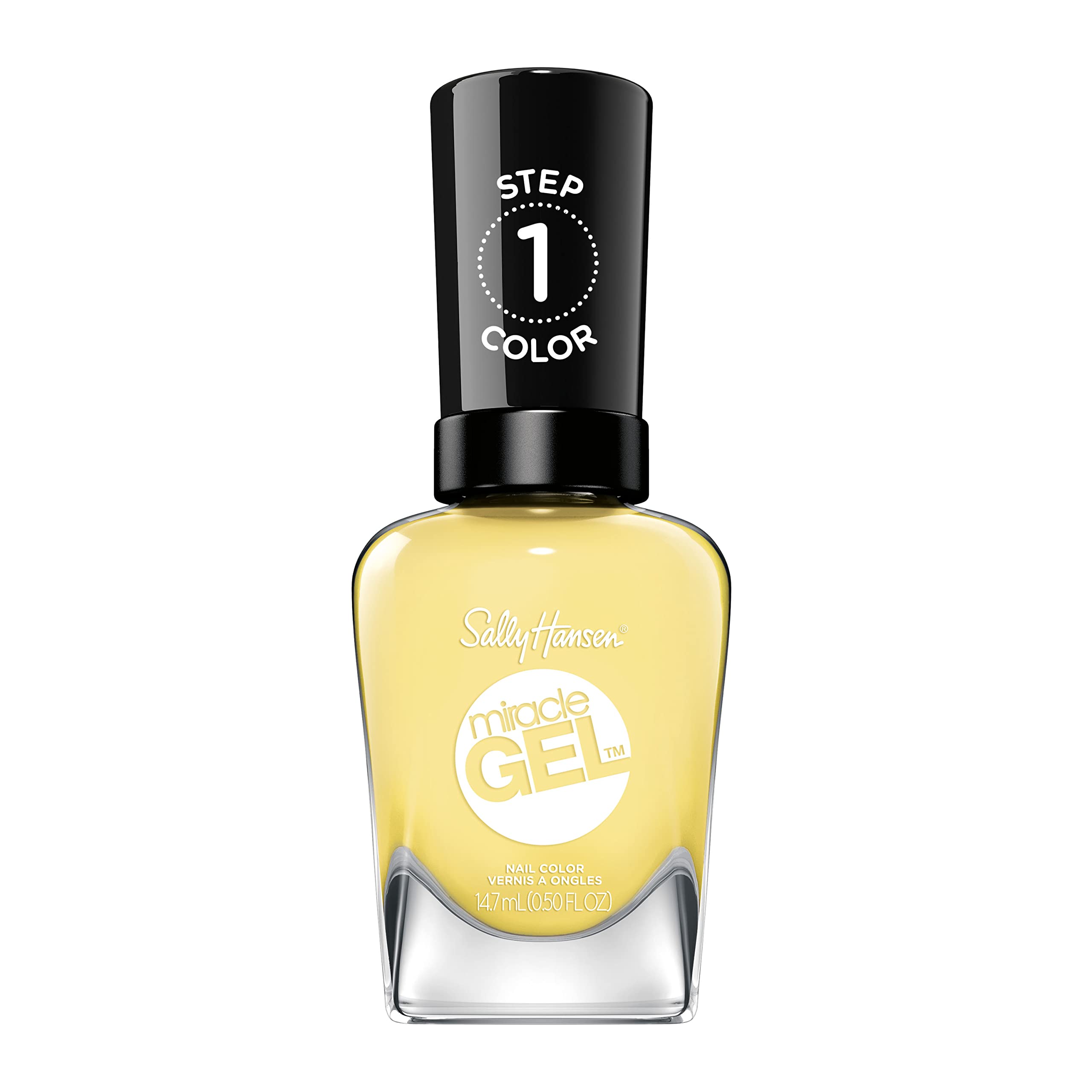 Sally Hansen Miracle Gel™ Nail Polish - No UV Lamp Needed, Long Lasting Gel-Like Formula, Sunbrella Yellow for Travel & Everyday Wear - Perfect for Vacations, Work & Special Occasions