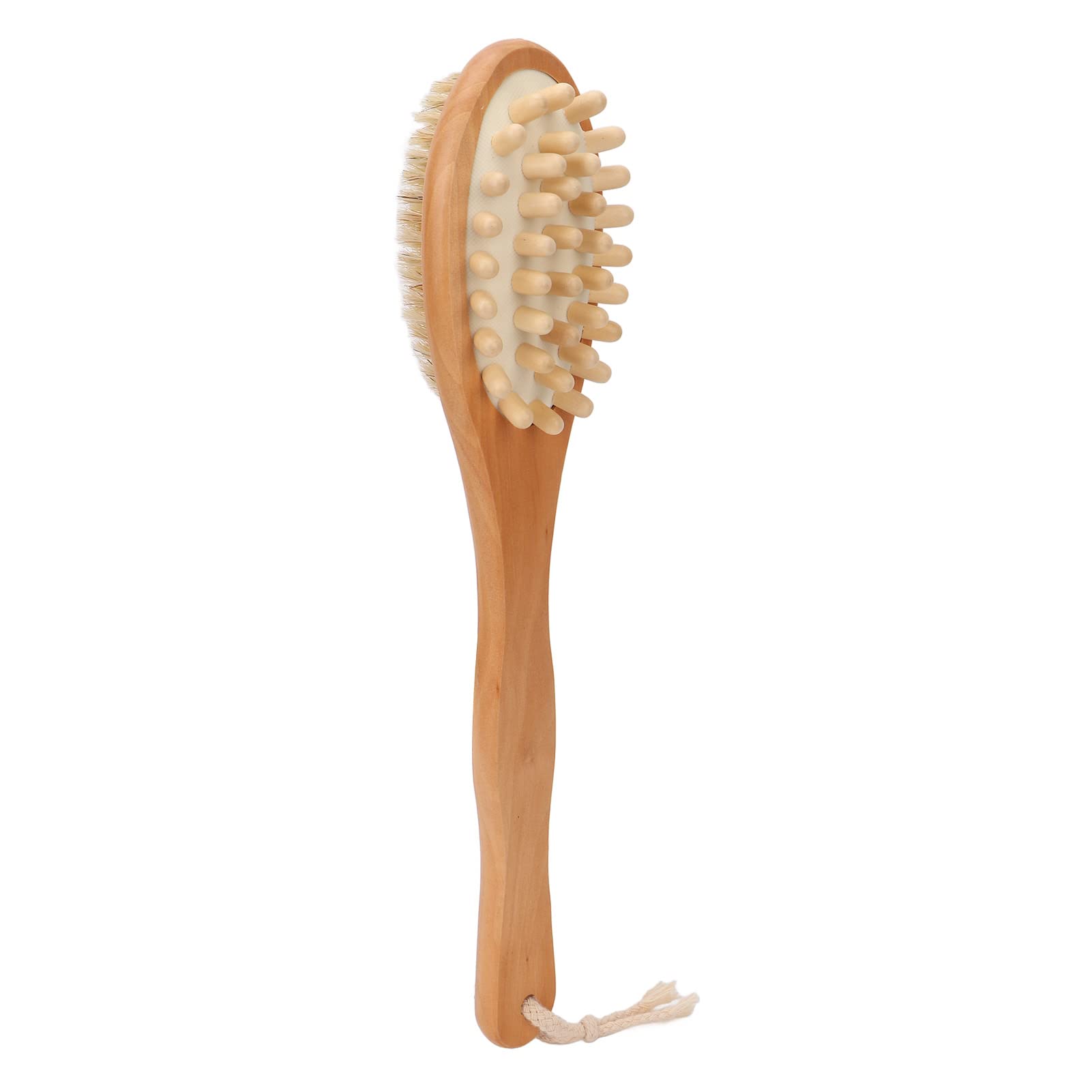 Wooden Body Brush for Deep Exfoliation & Cleansing - Double Sided Massage Scrubber with Natural Bristles - Perfect for Shower, Bath & Spa Relaxation