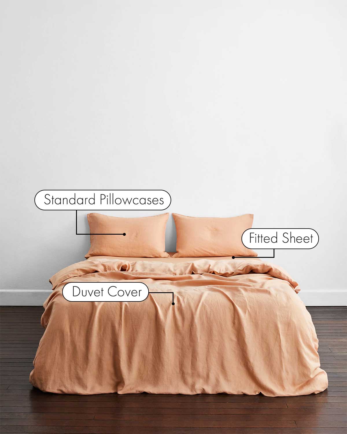 100% French Flax Linen Bedding Set - Breathable & Eco-Friendly Terracotta Sheets - Perfect for Summer & Allergy Relief