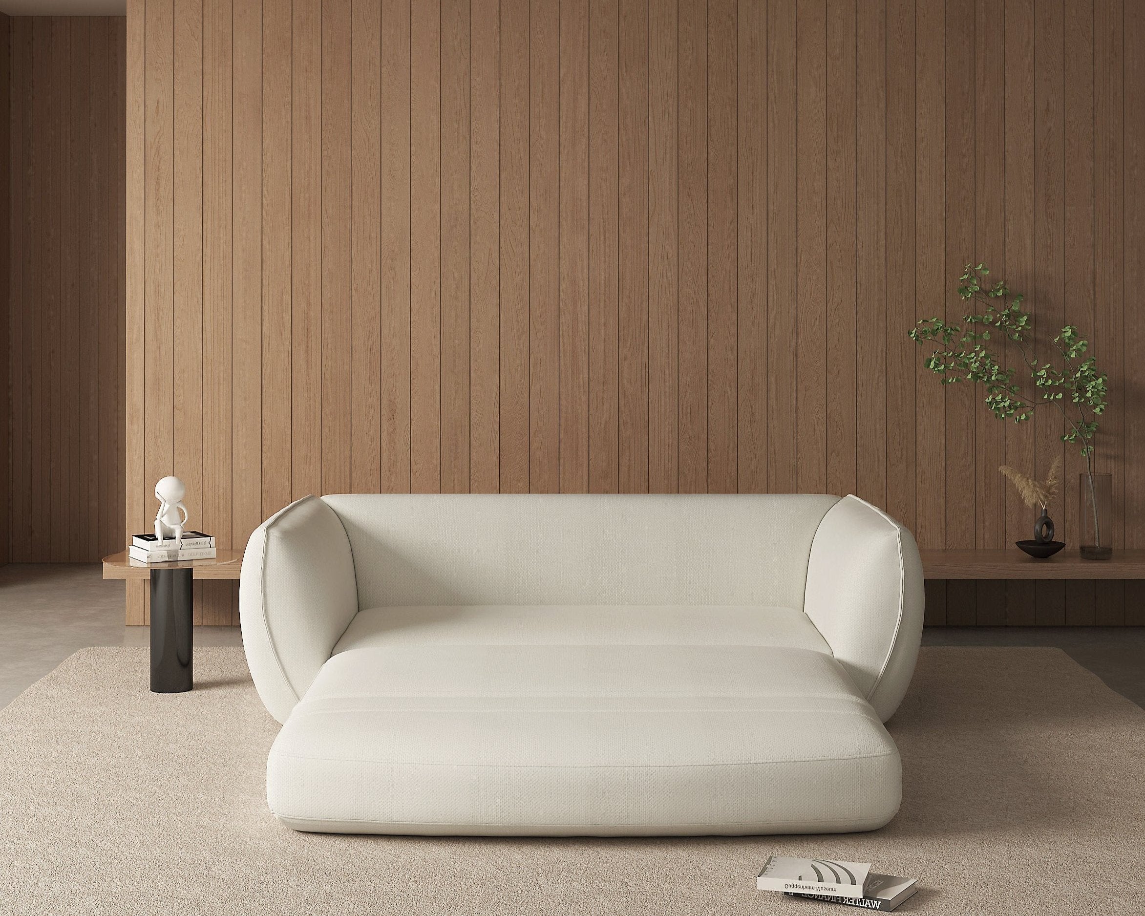 Hyam Sofa Bed - Velora Mylk Convertible Sleeper Sofa for Small Spaces | Comfortable Modern Futon for Living Room, Guest Room & Studio Apartments