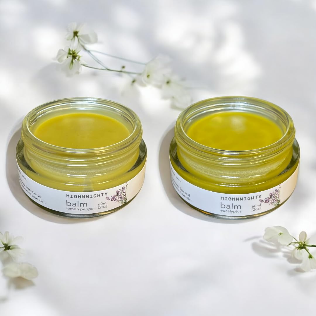 Eucalyptus & Lemon Pepper Hemp Balm Bundle - Natural Pain Relief for Day & Night Use | Muscle Soothe, Joint Support & Stress Relief for Active Lifestyles