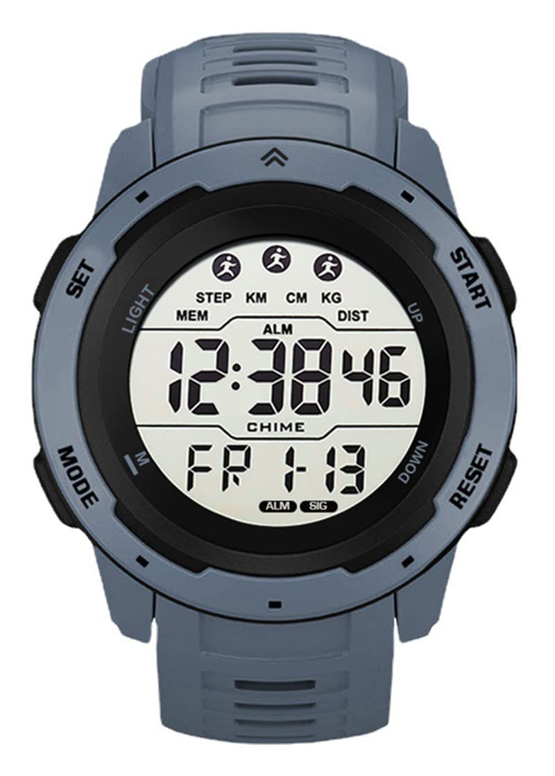 Men's Digital Sports Watch - Waterproof, LED, Alarm for Outdoor Activities