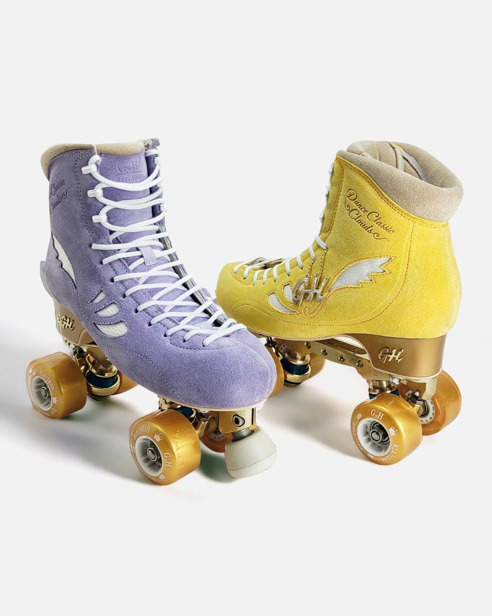 GH Dance Classic Clouds Quad Roller Skates for Adults - Vanguard or Jaboco Frame Options - Perfect for Roller Derby, Artistic Skating & Outdoor Recreation