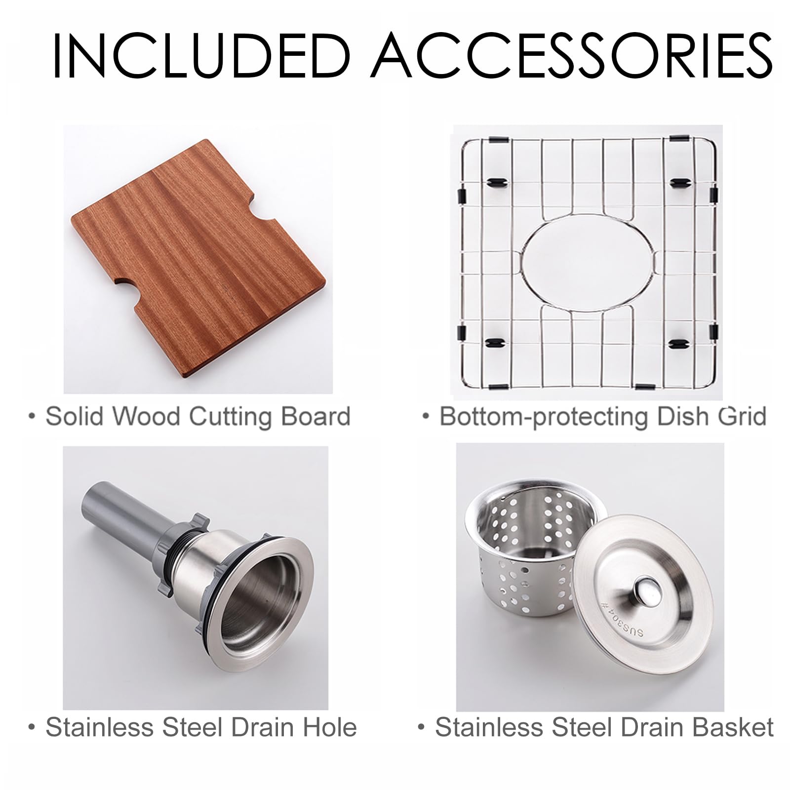 15x15 Inch Stainless Steel Undermount Bar Sink | 16 Gauge Commercial Grade Prep Sink with Accessories | Perfect for RV Kitchen, Wet Bar & Small Space Workstations | Durable & Stylish Single Bowl Design for Food Prep & Beverage Service