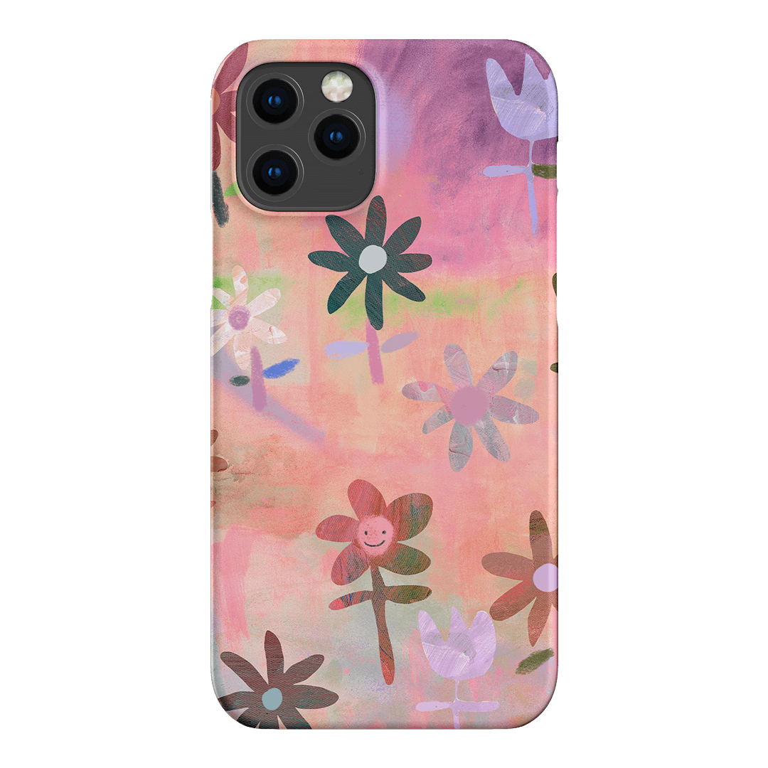 Premium Lazy Daisy Floral Phone Case - Shockproof & Slim Design for iPhone 15/14/13/12/Pro/Max - Perfect for Everyday Use, Travel & Outdoor Activities