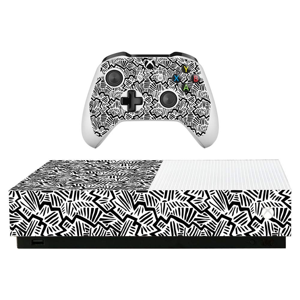 MightySkins Protective Vinyl Skin Wrap for Microsoft Xbox One S All-Digital Edition - Abstract Black Design | Durable, Scratch-Resistant Decal Cover | Easy to Apply & Remove | Made in USA | Perfect for Gaming Setups & Personalized Console Protection