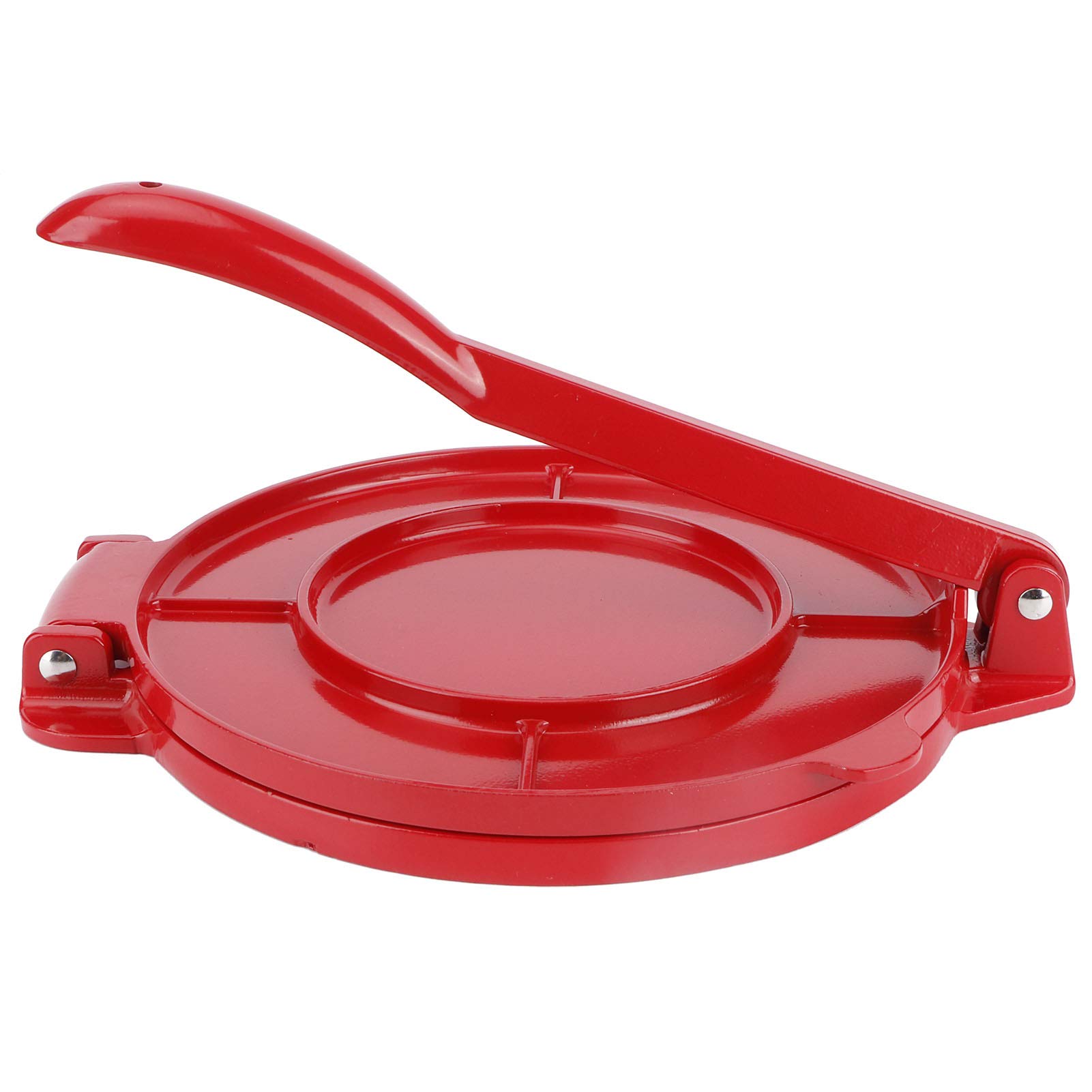 Leylor 8-Inch Aluminum Alloy Tortilla Press - Foldable Flour Dough Press for Homemade Tortillas, Wraps & Flatbreads - Perfect Kitchen Baking Tool for Mexican Cuisine (Red)