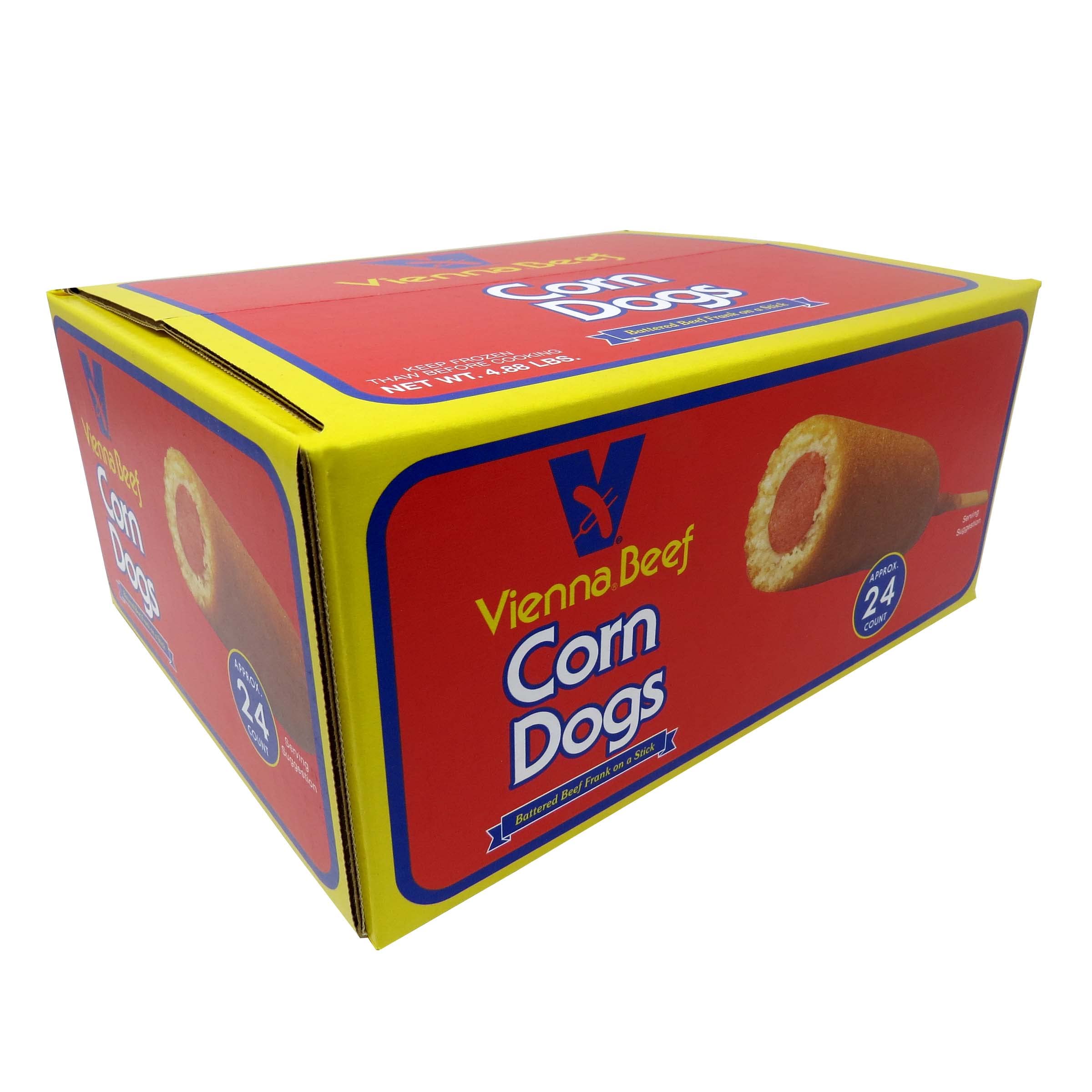 Vienna® Beef Corn Dogs - 24 Count (3.25 oz each) | Premium Frozen Corn Dogs for Parties, Snacks & Quick Meals | Perfect for Game Nights, School Lunches & Family Gatherings