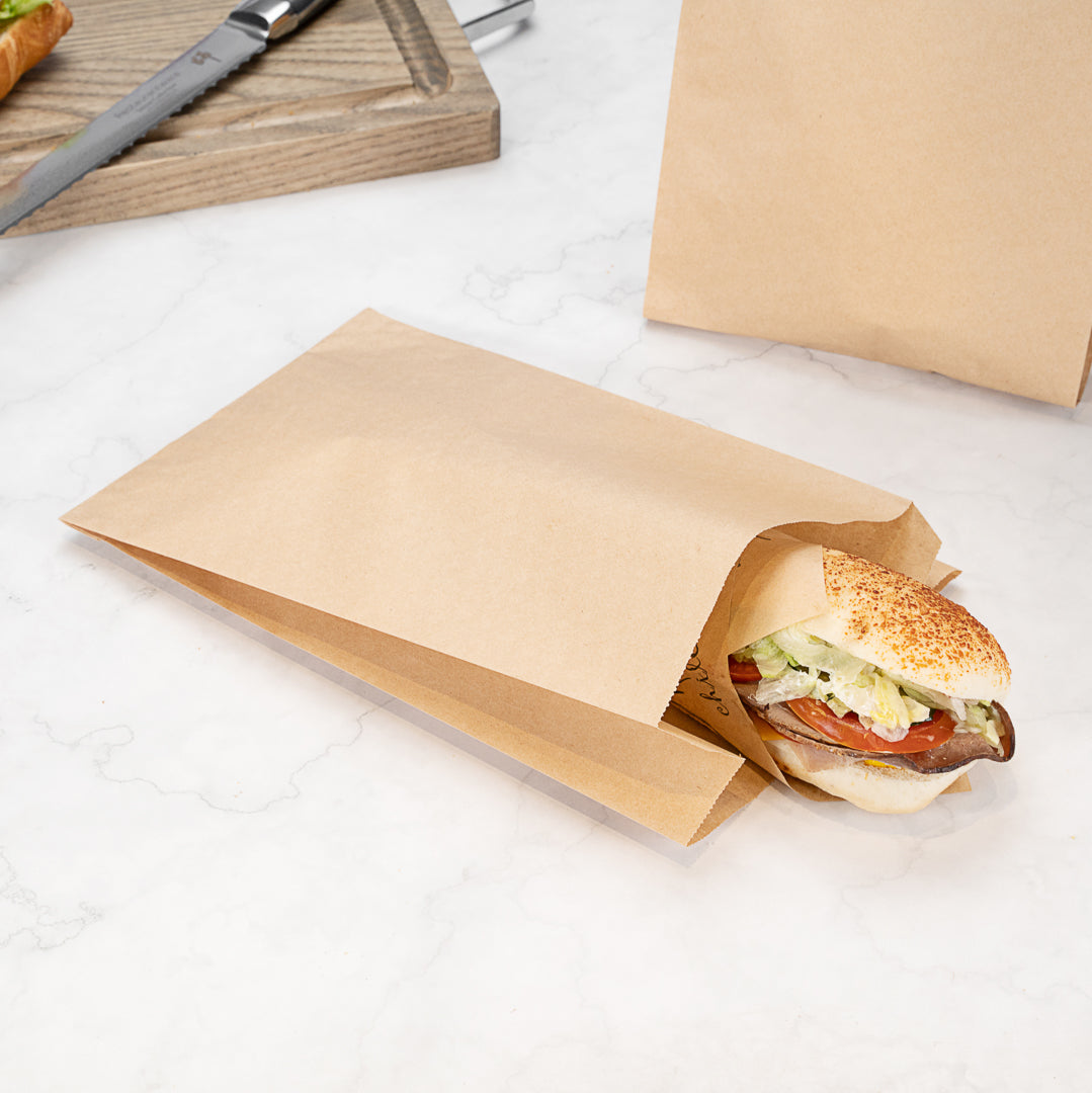 Premium Kraft Paper French Fry & Snack Bags - 7x3x11 Inches, 100 Count Box - Eco-Friendly Fast Food Packaging for Restaurants, Food Trucks & Parties