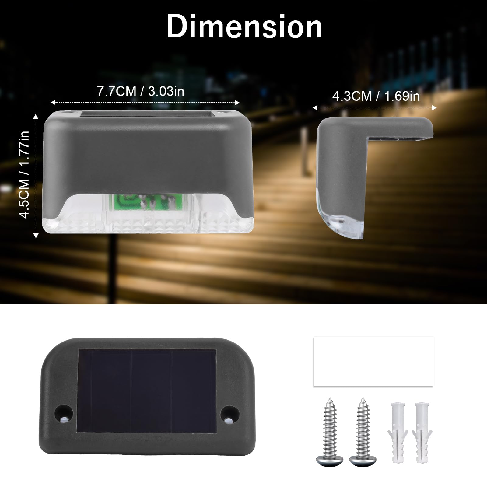 16 Pack Solar Fence Lights Outdoor Waterproof - Cool White LED Solar Step Lights for Stairs, Pathway, Yard & Patio Decor | Weatherproof Solar Powered Deck Lights for Garden, Backyard & Landscape Lighting