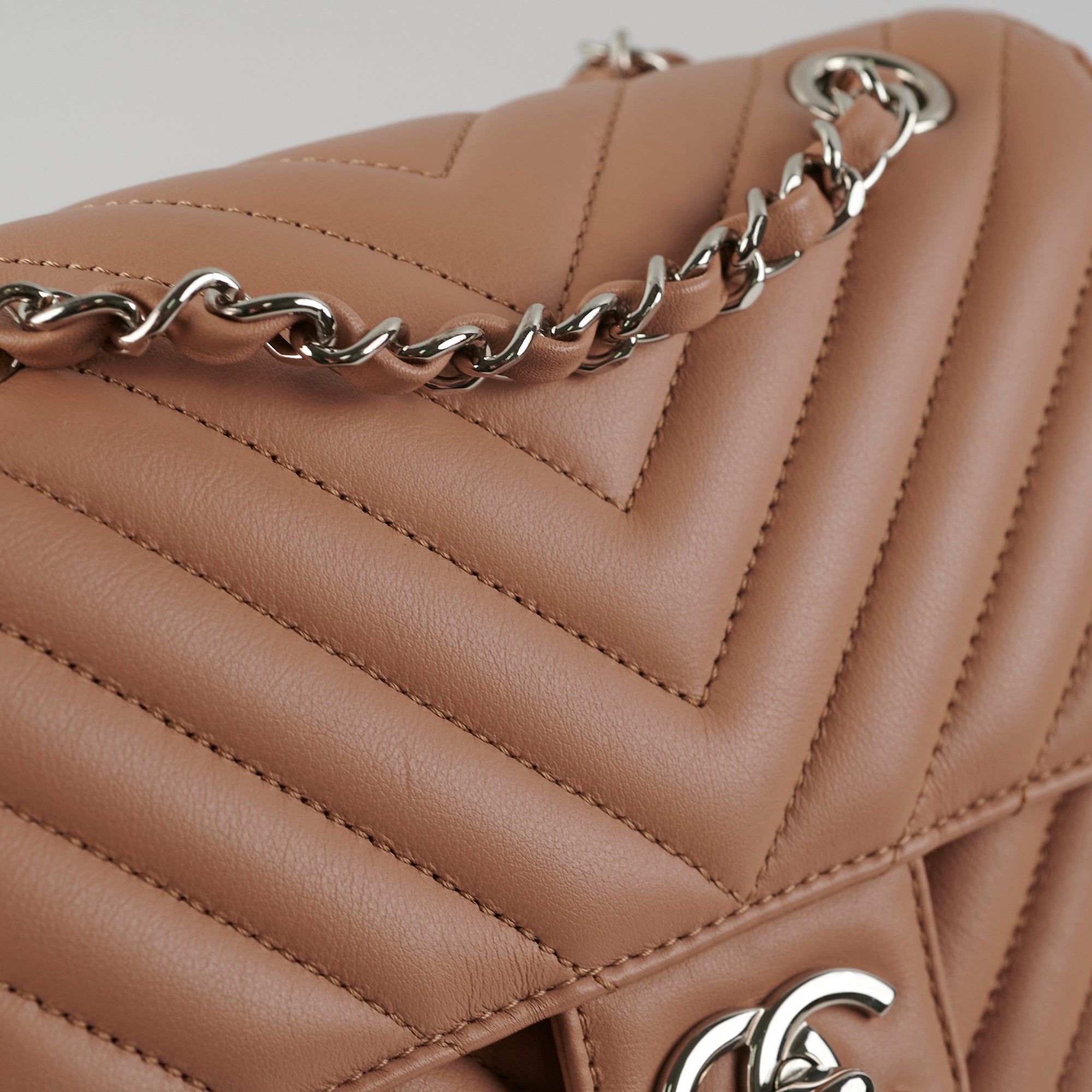 Chanel Calfskin Chevron Small Urban Spirit Backpack in Nude - Luxury Designer Backpack for Women, Perfect for Work, Travel & Everyday Use