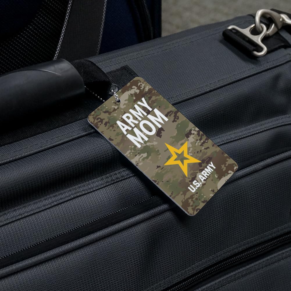 U.S. Army Mom Military Themed Luggage Tag - Durable Carry-On Suitcase ID Card for Travel | Perfect for Military Families, Deployment Gifts & Proud Army Parents