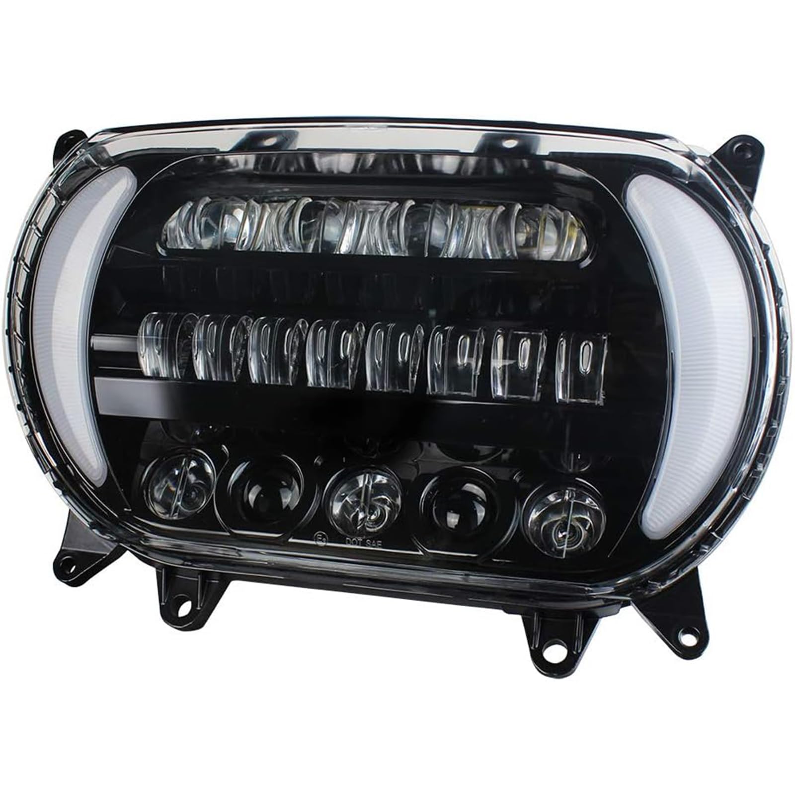 LED Headlight for Harley Road Glide Motorcycle (2015-2023) - Bright Daytime Running Lights & Side Lights - Black Headlamp Replacement Accessories - Perfect for Night Riding & Enhanced Visibility