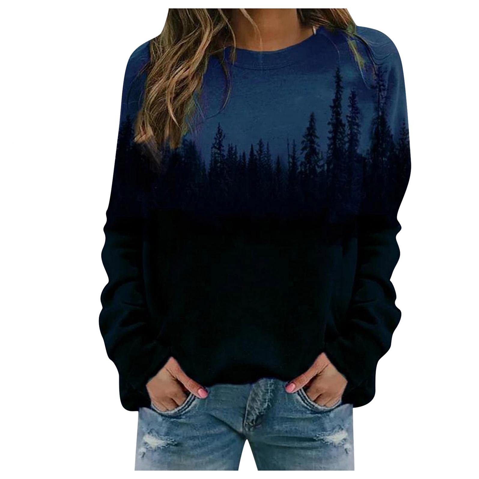 Women's Long Sleeve Tunic Tops - Loose Casual Crewneck Pullover Shirts for Fall | Comfortable & Stylish Women's Blouses for Work, Travel & Everyday Wear