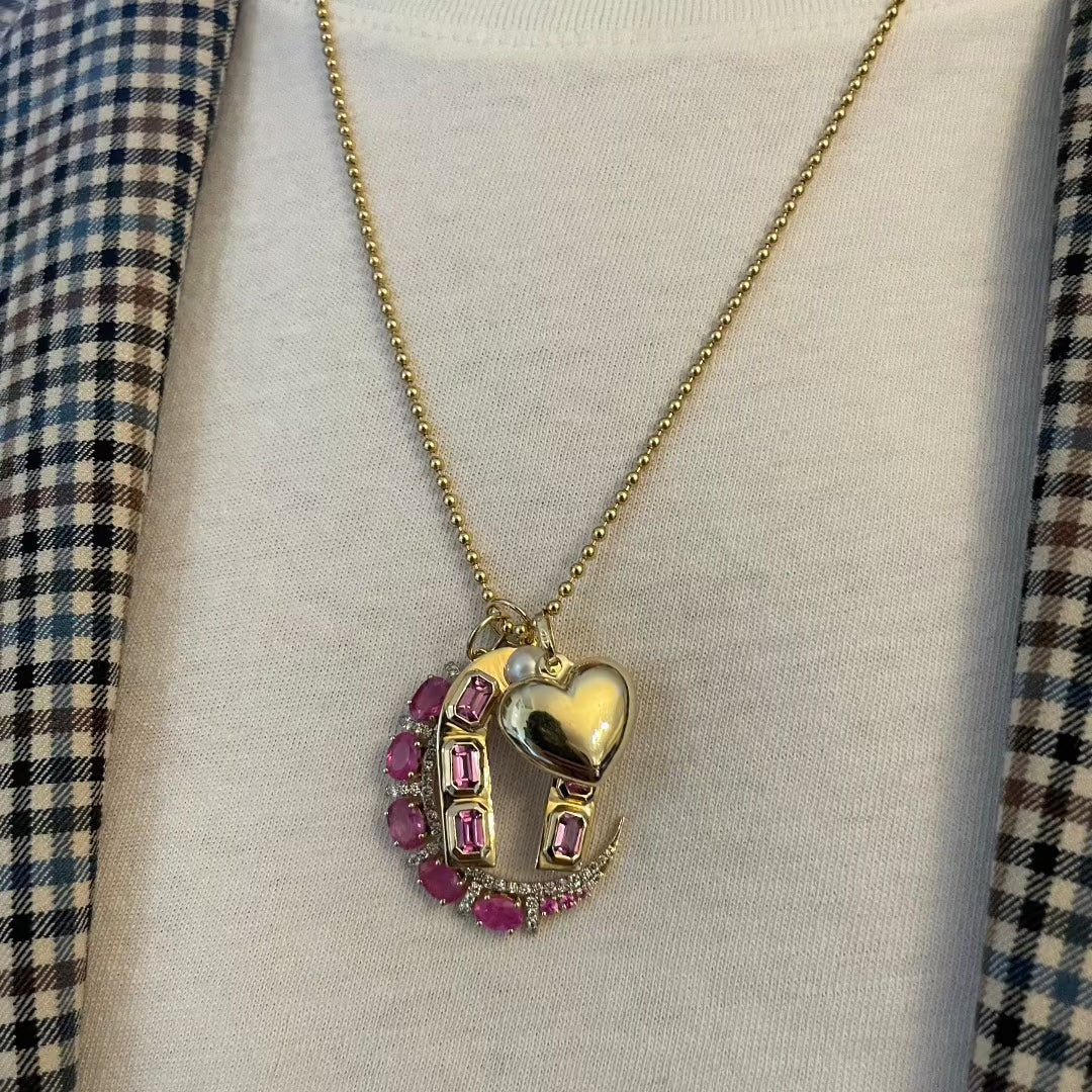 14K Gold Puffed Heart Pendant Necklace for Women - Elegant Valentine's Day Gift, Anniversary Jewelry - Perfect for Romantic Dates, Weddings & Special Occasions