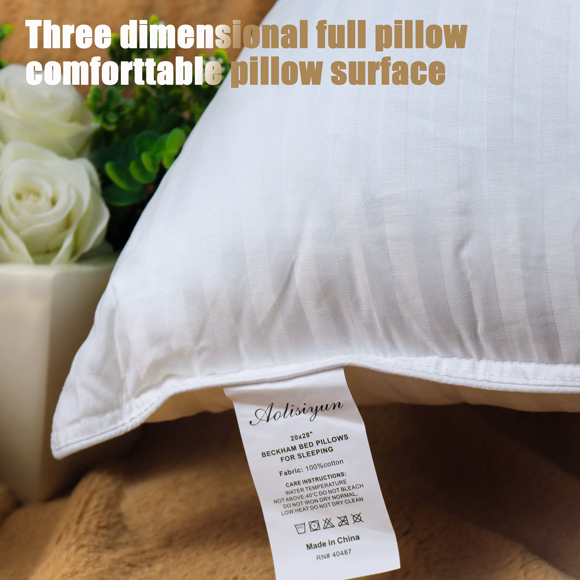 King Size Bed Pillows for Sleeping - Set of 2 Ultra Soft Support Pillows for Side, Back & Stomach Sleepers | Perfect for Home, Hotel & Guest Room Comfort