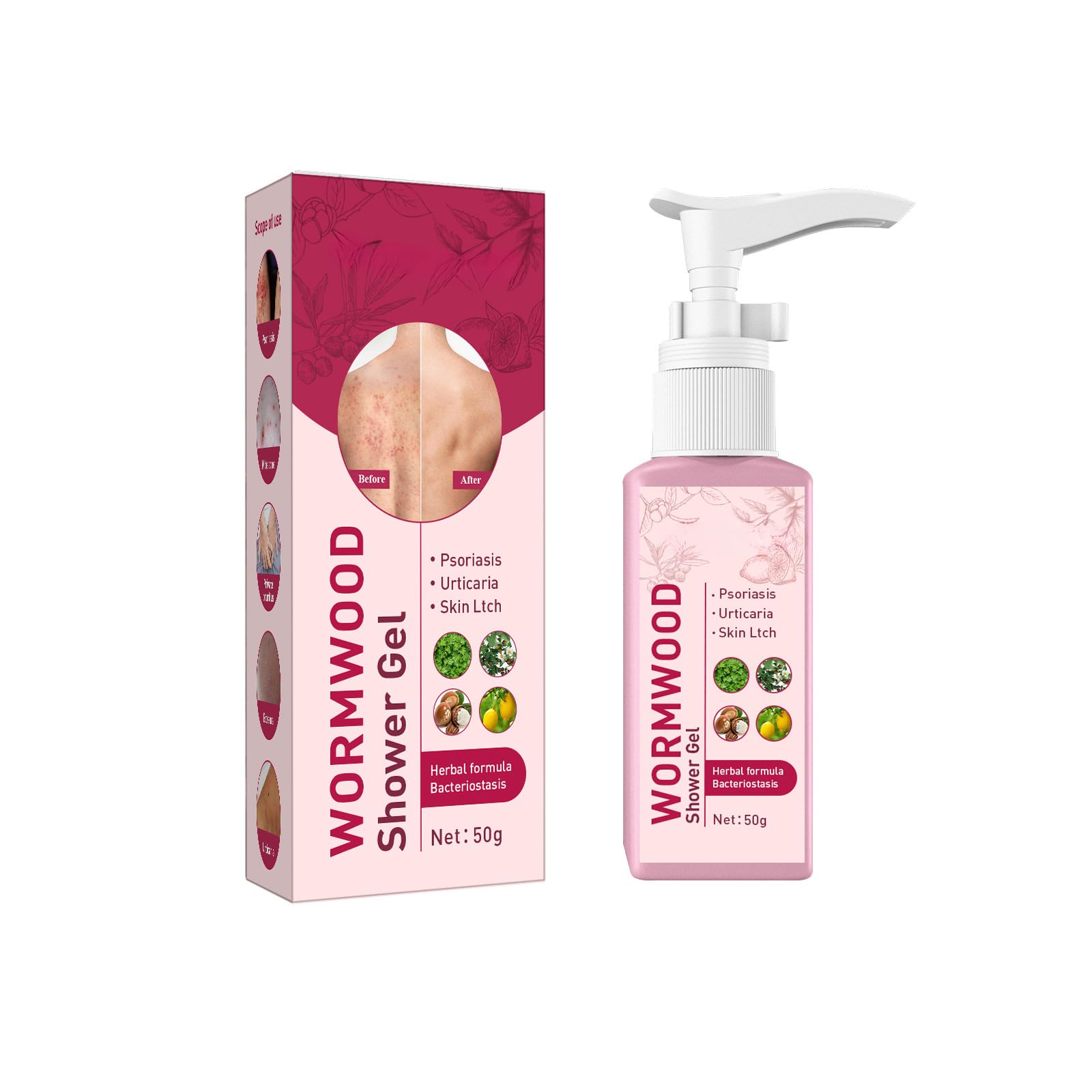 Wormwood Shower Gel - Refreshing & Soothing Body Wash for Healthy Skin | Natural Aromatherapy Scent | Ideal for Post-Workout, Spa Day & Stress Relief (1 Pack)