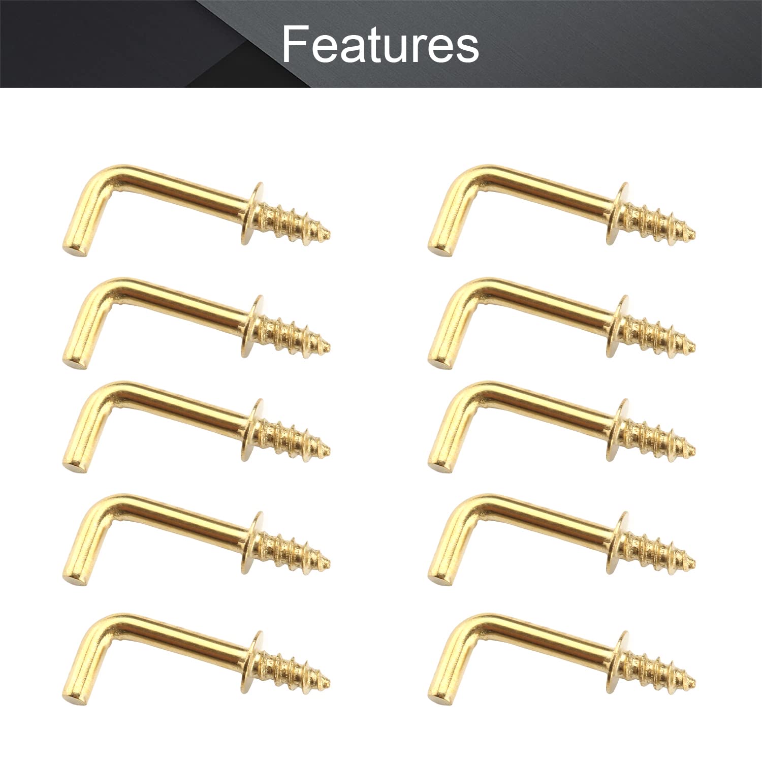 MroMax 100Pcs Brass Screw-in Hooks - 1/2