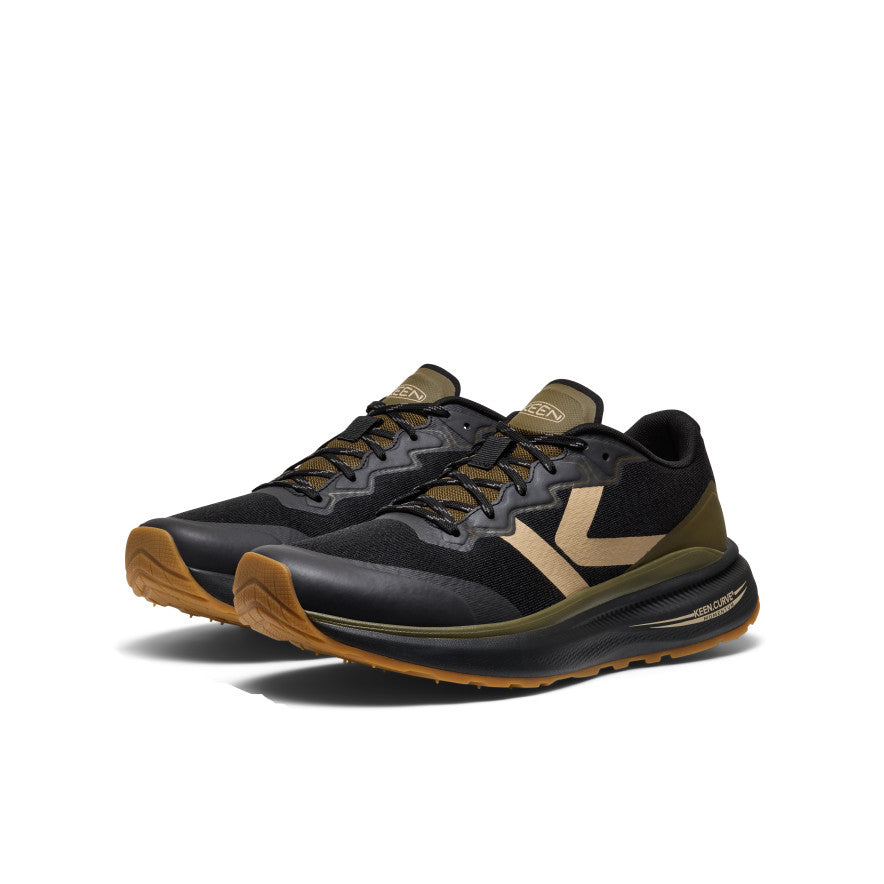 Men's WK500 Comfortable Walking Shoes - Lightweight & Breathable for Daily Use | Black/Dark Olive | Perfect for Walking, Jogging & Casual Wear