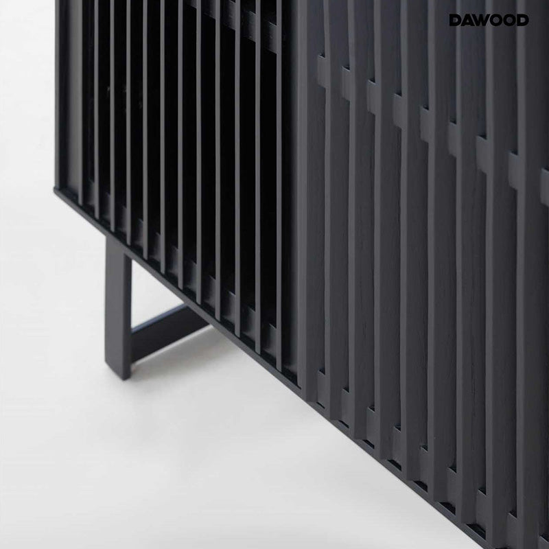 Modern MONTANA Sideboard Buffet Cabinet 160cm - Black Ash Finish for Dining Room Storage & Living Room Organization