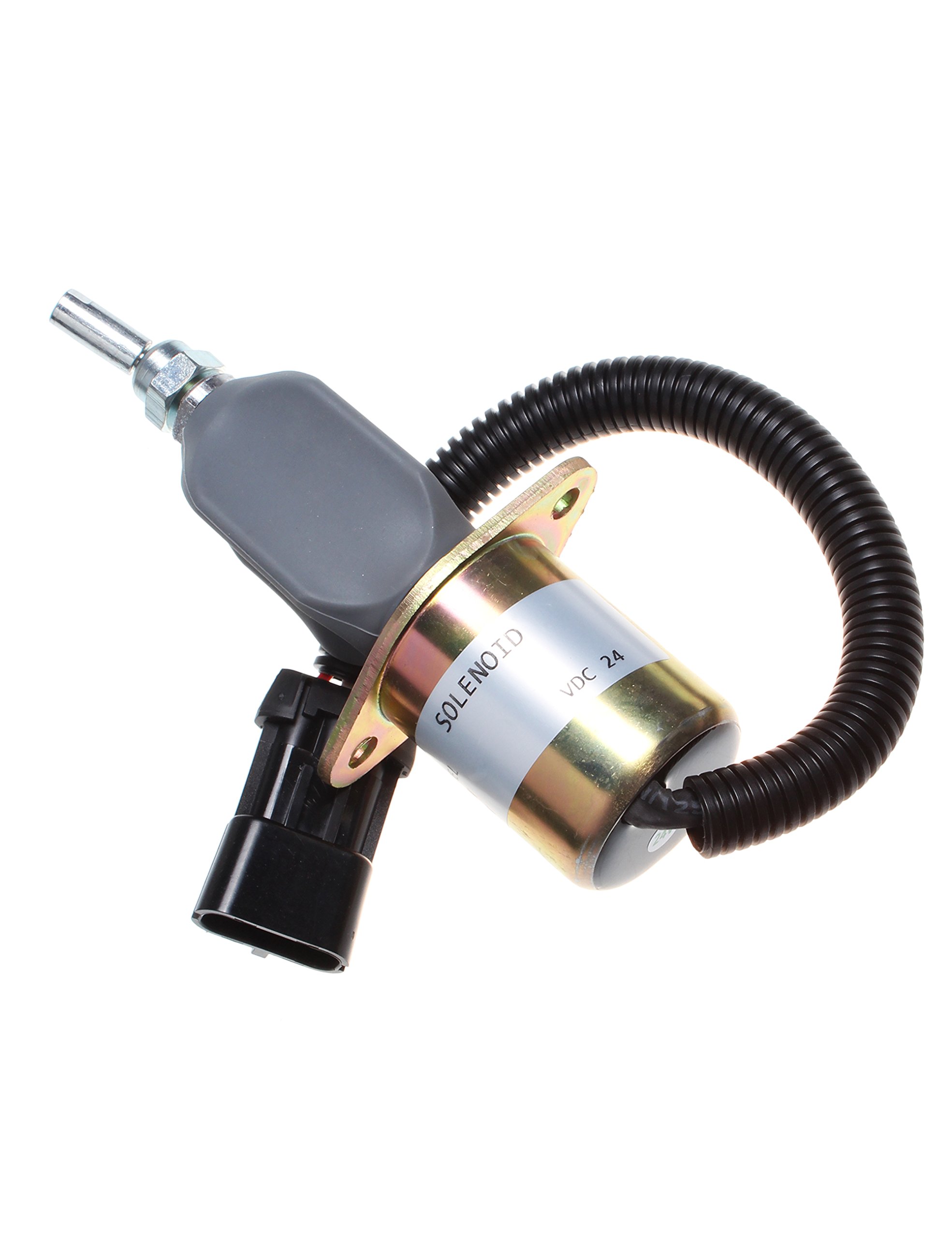 FridayParts 24V Fuel Shutoff Solenoid Valve 99453479 Compatible with New Holland FL175 FD175 FR160.2 Tractor - Perfect for Engine Fuel System Repair & Maintenance