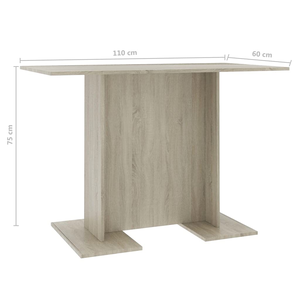 43.3 x 23.6 x 29.5 Inch Sonoma Oak Dining Table & Coffee Table - Multi-Functional for Dining Room, Living Room, Office, Study & Home Bar - Durable Chipboard Design - Perfect for Family Gatherings & Entertaining Guests