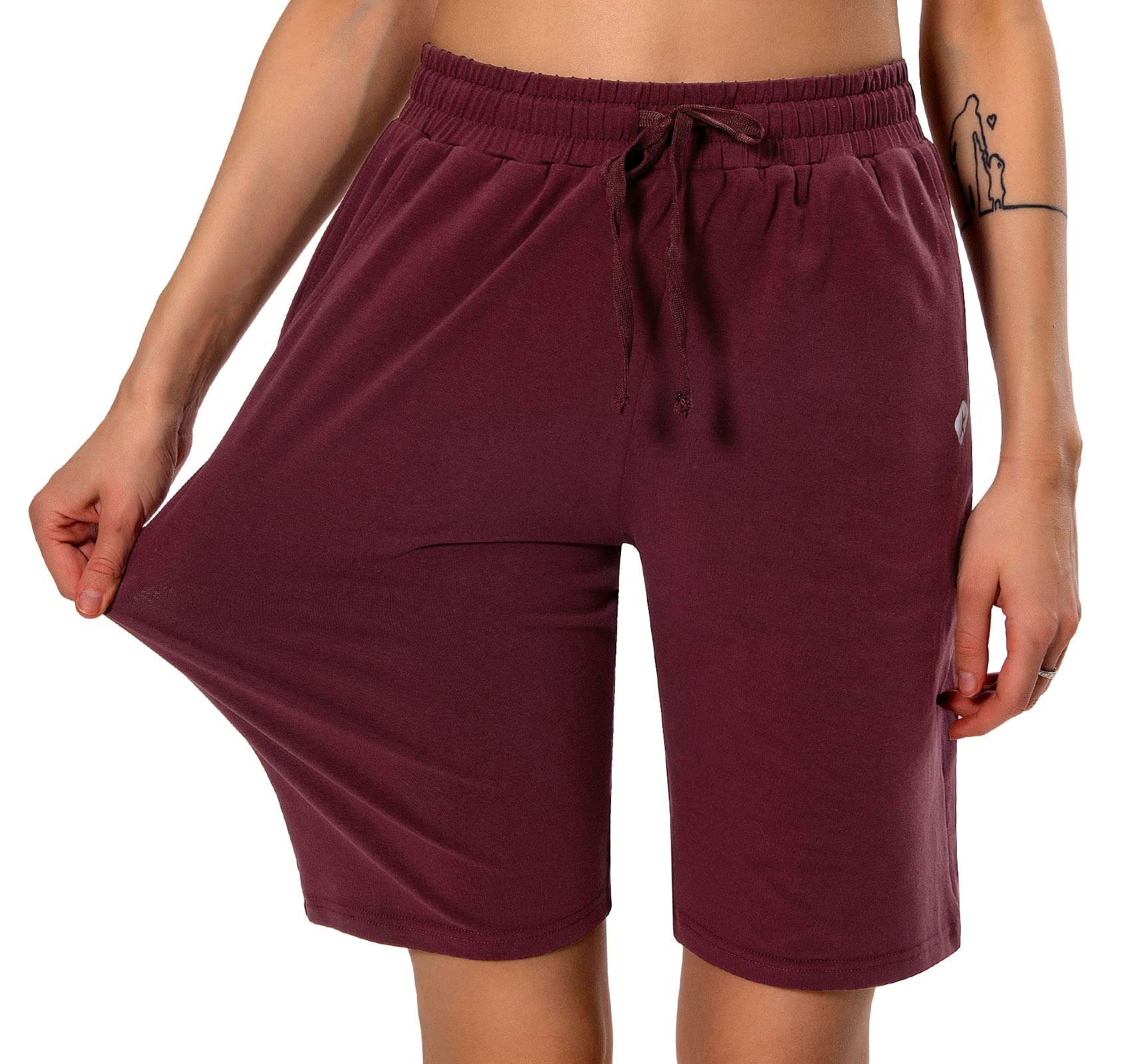 Women's Cotton Bermuda Shorts - Soft Knit Lounge & Walking Shorts with Pockets | Casual Summer Wear, Beach Vacation, Yoga & Home Comfort