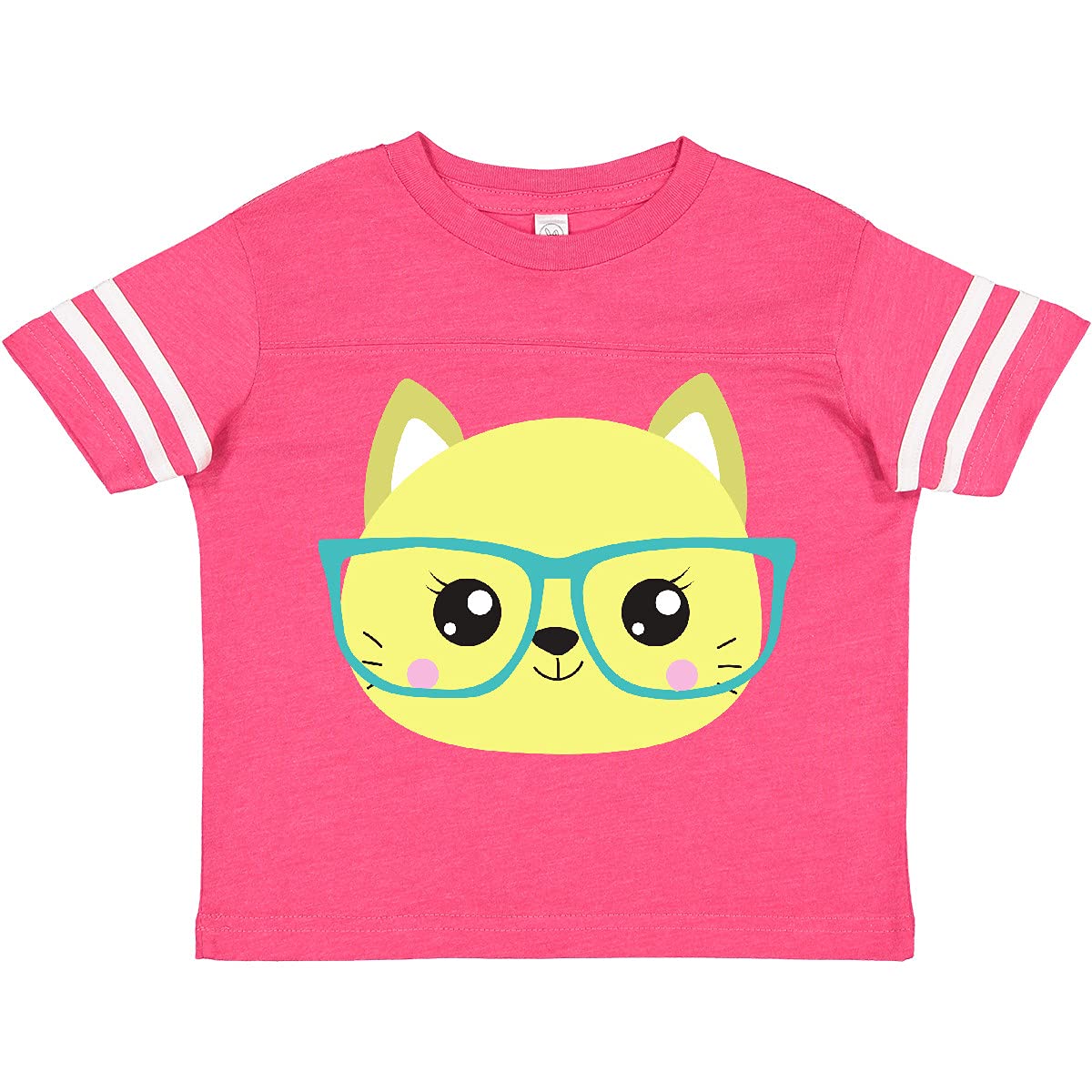 Inktastic Hipster Cat with Glasses - Cute Kitten Graphic Toddler T-Shirt for Boys & Girls - Perfect for Playdates, Birthday Gifts & Casual Wear