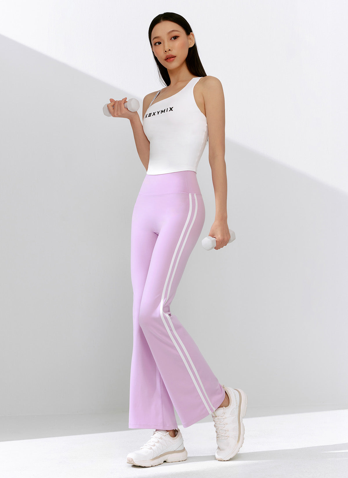 1+1 Women's Comfort Fine Track Line Boots Cut Leggings - High Waisted Yoga Pants for Workout, Running & Casual Wear