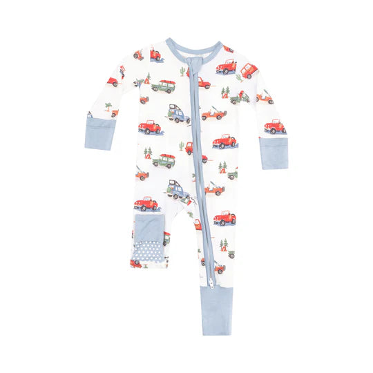 Bamboo 2-Way Zipper Romper for Baby - Soft & Breathable Unisex Jumpsuit - Perfect for Off-Road Adventures & Outdoor Play