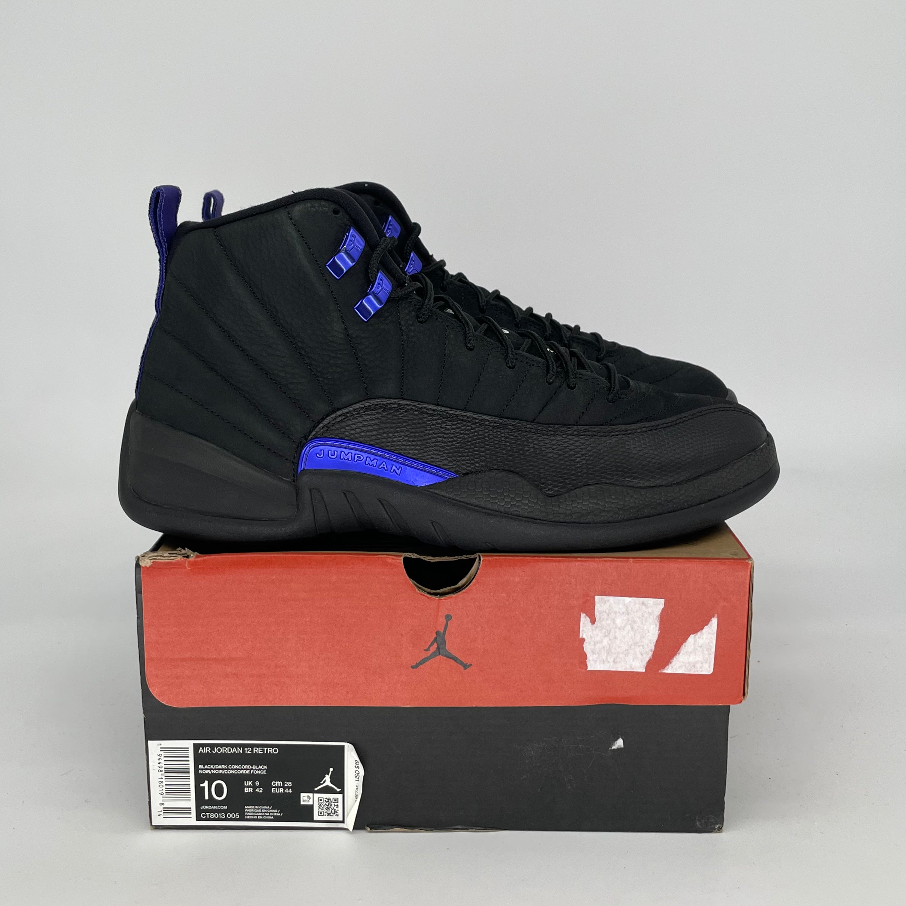 AIR JORDAN 12 DARK CONCORD Basketball Shoes Men's Size 10/11.5W (CT8013-005) - Retro Sneakers for Streetwear & Court Performance
