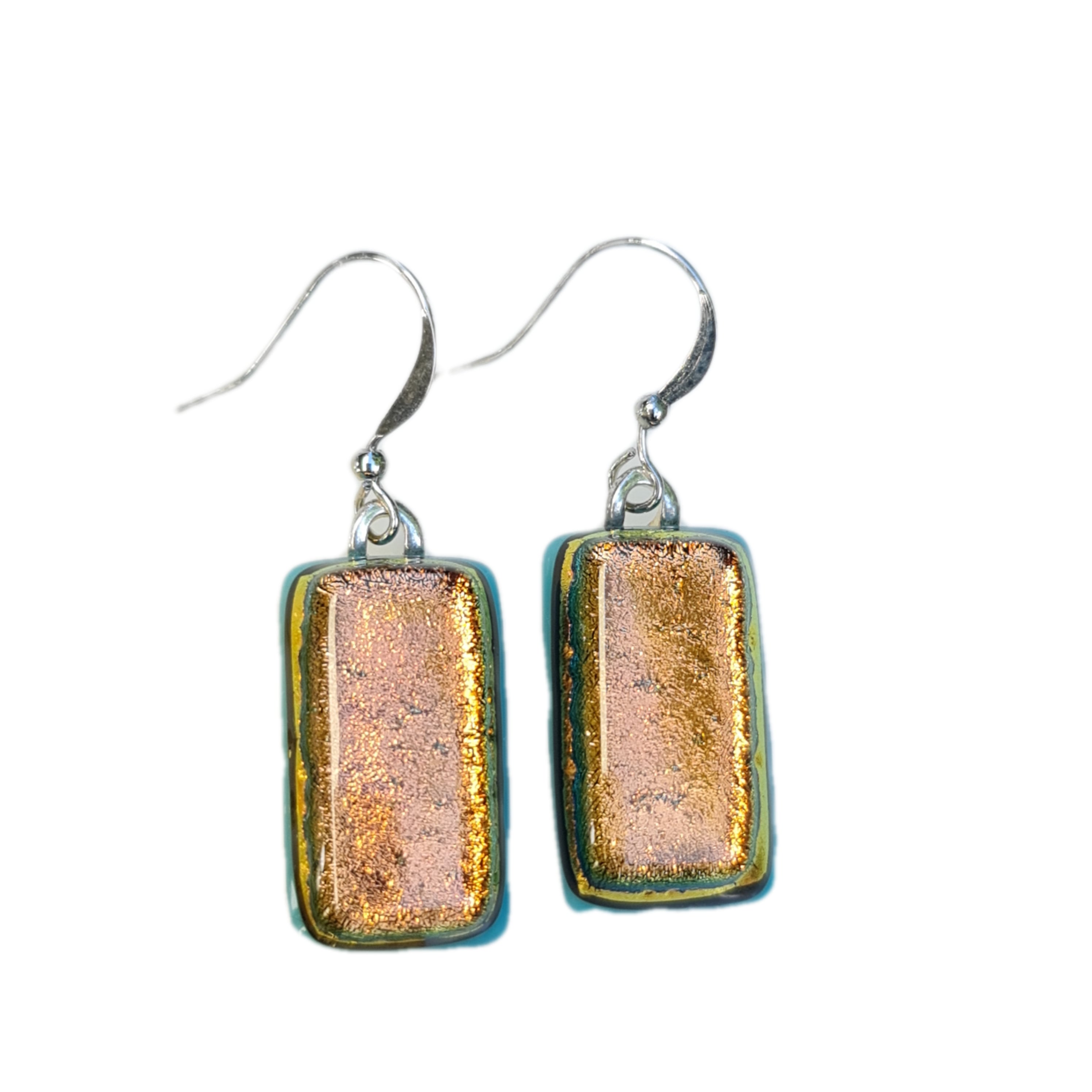 Handmade Glass Drop Earrings with Rose Gold Finish - Elegant Dangle Jewelry for Women, Perfect for Weddings, Parties & Special Occasions