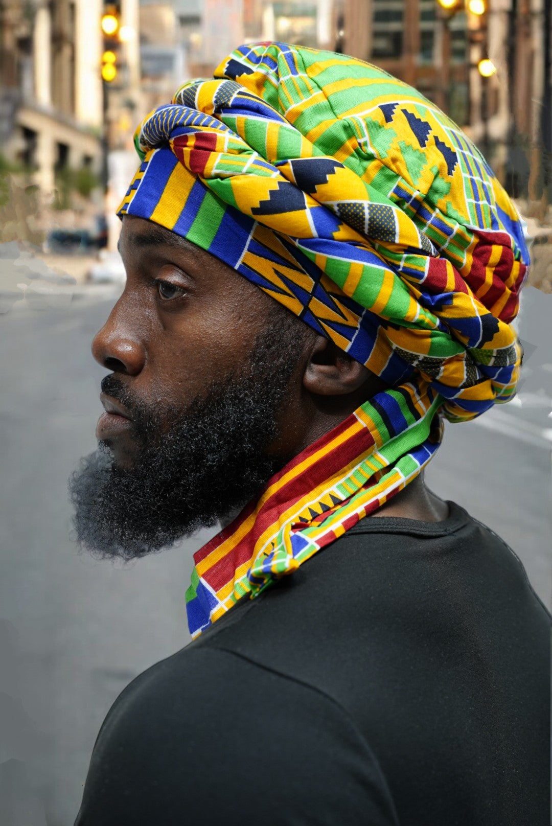 Authentic African Print Kente Pre-Wrapped Turban by Dupsie - DPH4075PT - Perfect for Cultural Events, Weddings & Everyday Fashion