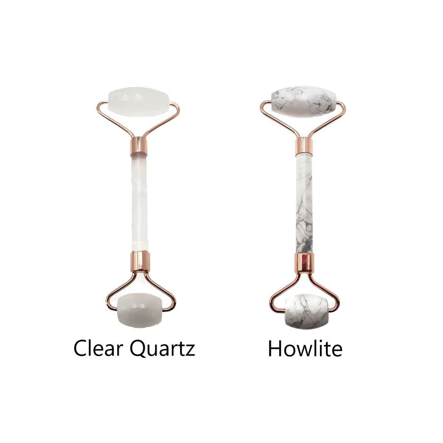 **Rose Quartz Face Massage Roller - Jade, Tiger's Eye, Lapis, Obsidian & Amethyst Facial Roller 5.5