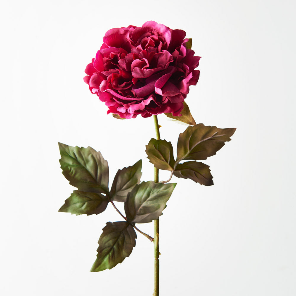 Burgundy Peony Silk Flower Bouquet - Real Touch Artificial Peonies for Wedding Centerpieces, Home Decor, and Floral Arrangements