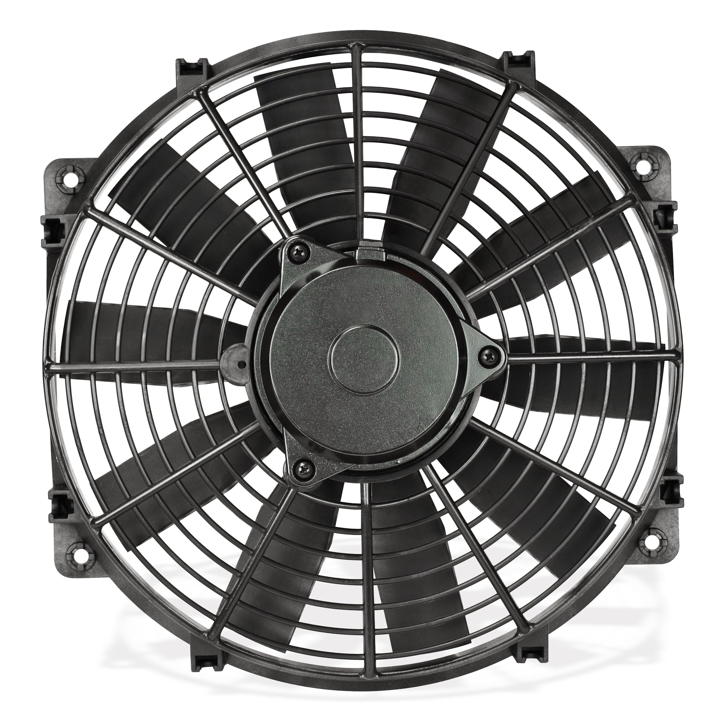 14 Inch Black Reversible Electric Fan - Trimline Pusher-Puller Fan (114) for Car Cooling & Ventilation | Perfect for Vehicles, Garages & Workspaces
