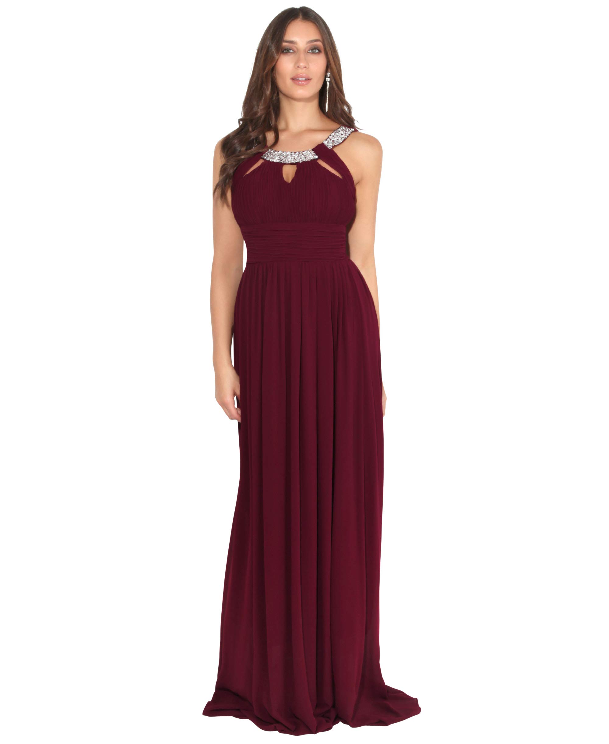 KRISP Women's Elegant Maxi Dress for Evening Party & Cocktail - Lace Chiffon Formal Gown | Perfect for Weddings, Prom, Black Tie Events & Special Occasions