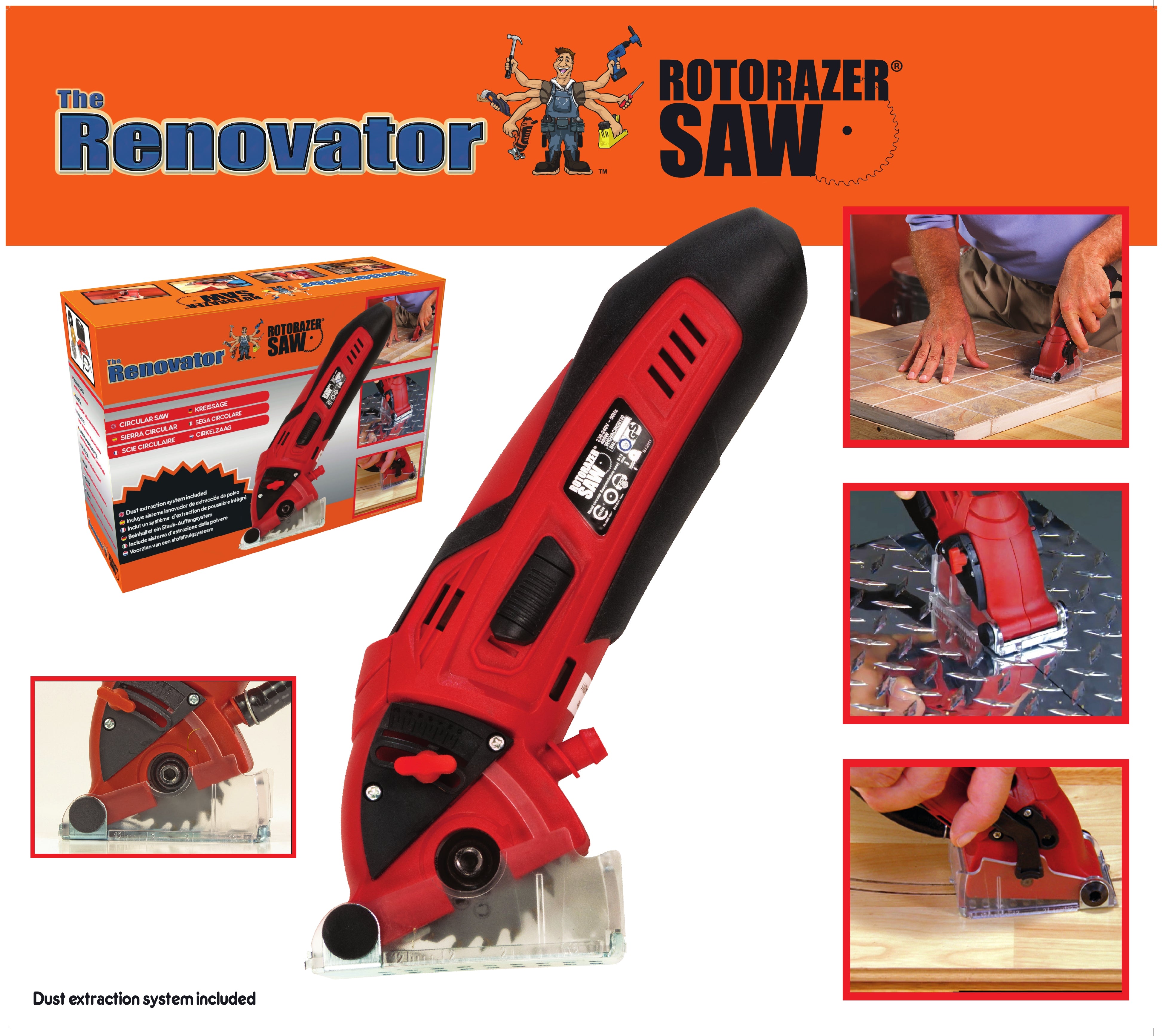 Rotorazer Ultra-Thin Precision Saw - Compact & Powerful Handheld Cutting Tool for Wood, Metal, PVC - Perfect for DIY Projects, Home Renovations & Crafting