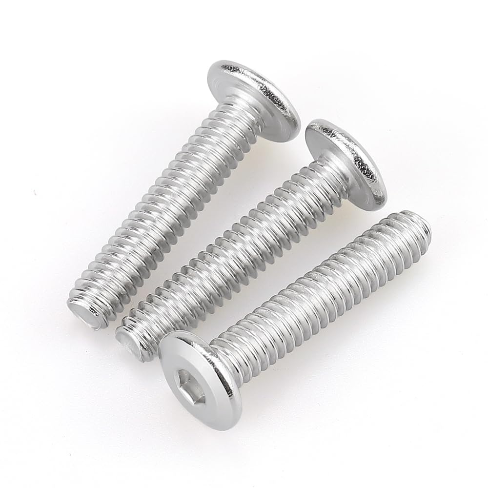 1/4-20 x 1 Inch (30 PCS) 304 Stainless Steel 18-8 Flat Head Socket Cap Screws - Full Thread Binding Bolts for Furniture Assembly, DIY Projects & Metal Connections